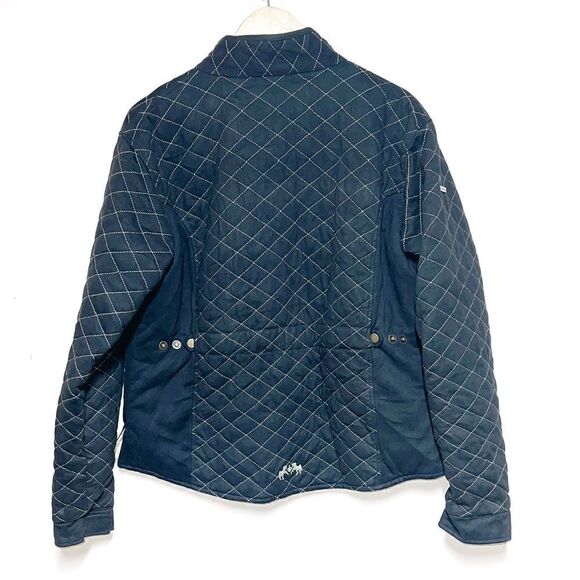 Equine Couture Natasha Black Micro Suede Quilted Stable Riding Jacket Sz XL - Picture 3 of 9